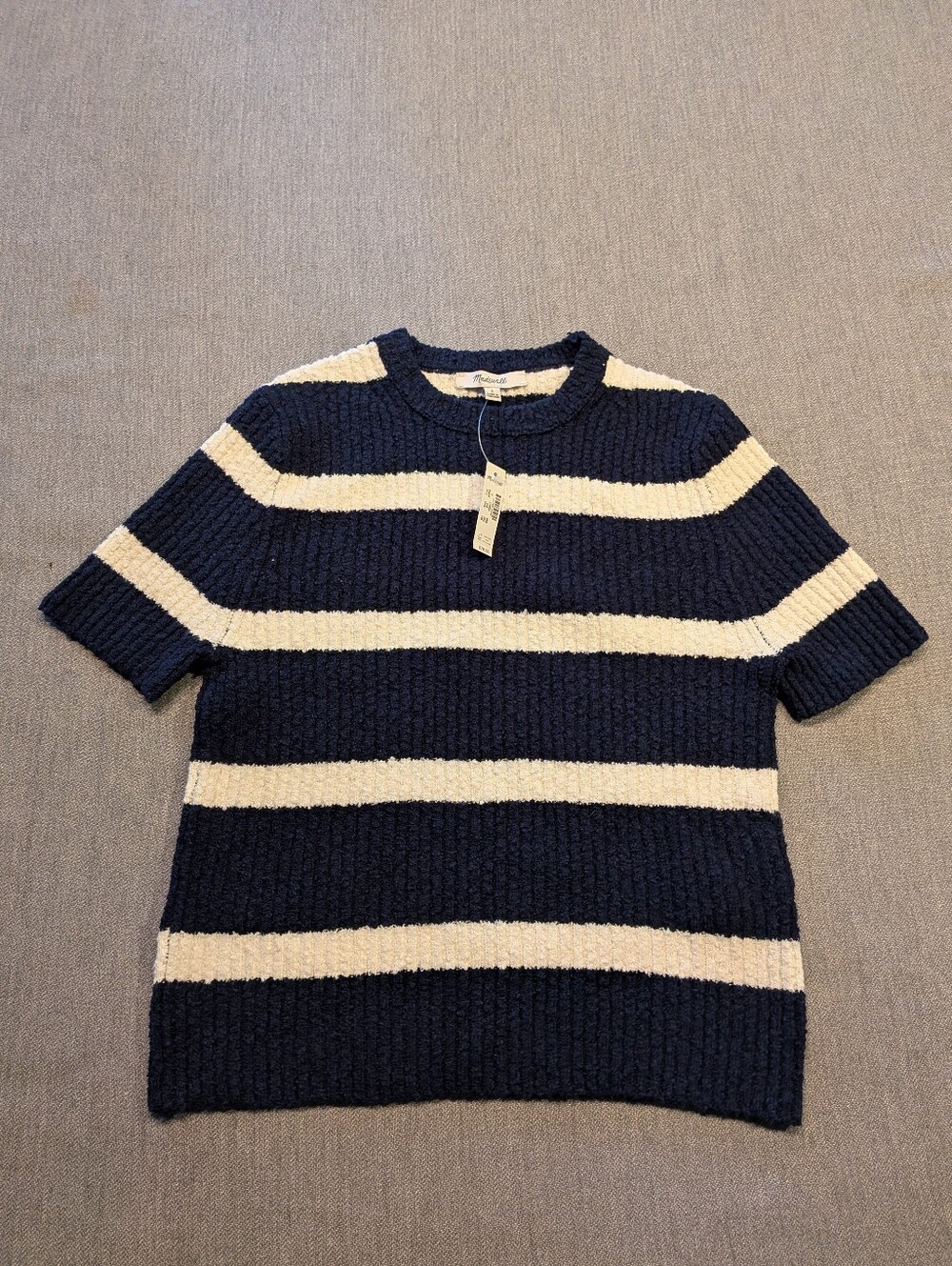 Madewell women's navy/ white striped knit sweater Small